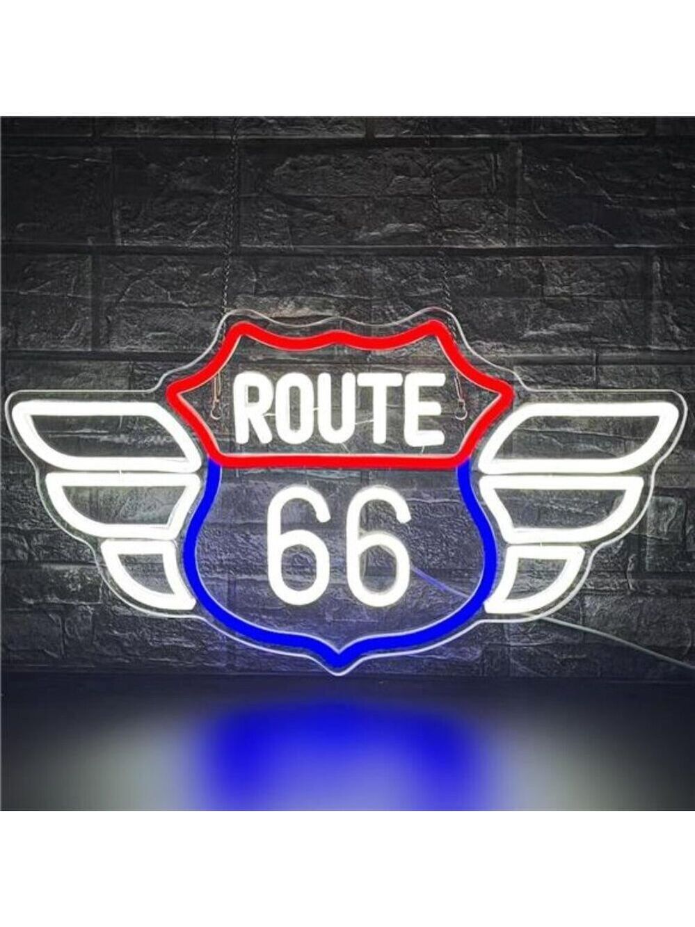 Route 66 LED Neon Sign Vintage Wall Decor Us High Way Road Garage Shop Man Cave